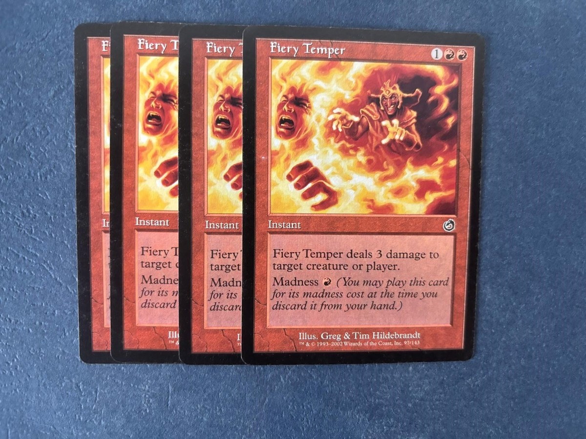 mtg red madness cards MTG 4X TORMENT FIERY TEMPER NM ENGLISH MAGIC THE GATHERING COMMON INSTANT  RED