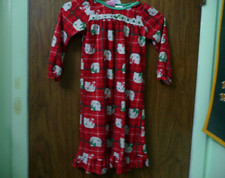 CHRITSMAS GIRLS HELLO KITTY SIZE 4T RED AND WHITE NIGHTGOWN