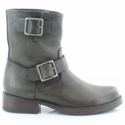 New FRYE Vicky Motorcycle Boot Sz 5.5 Women Smoke Full Grain Leather  $348