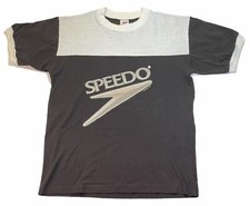 Vintage Speedo 90s USA Swimwear Spell Out Logo Surf T Shirt Mesh Top Beach XL