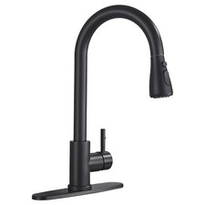Kitchen Sink Faucet Pull Down Sprayer High Arc Single Handle Stainless Steel
