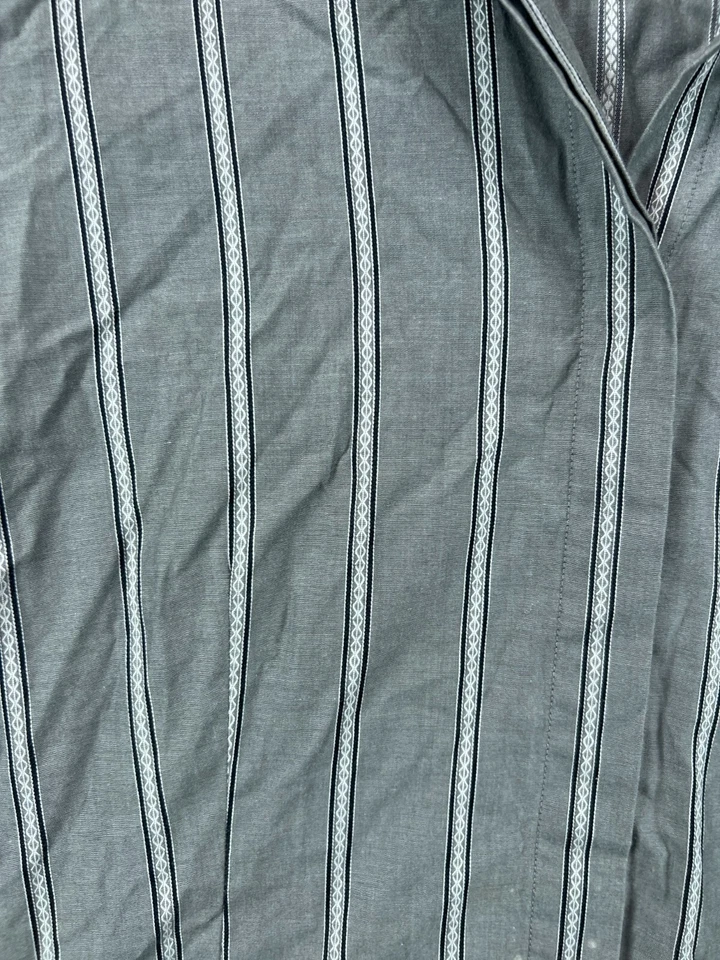 Женские большие рубашки Van Heusen серые с длинным рукавом на пуговицах французские манжеты в полоску - Изображение 3 из 4