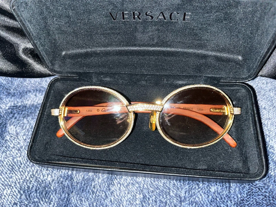 Auténticas gafas de sol Cartier Giverny vintage madera Bubinga Foto 2 de 4