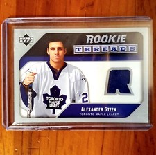 2 Color Patch 2005-06 Upper Deck Hockey RC RT-ST Alexander STEEN ROOKIE THREADS