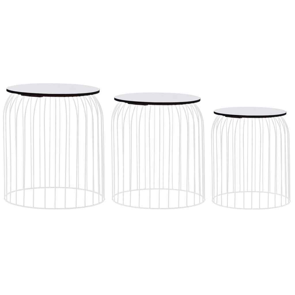 White 3-Piece Coffee Table Set by vidaXL for Stylish Living