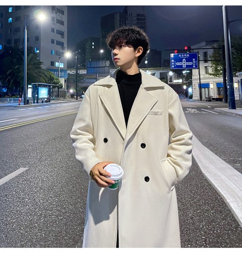 Winter Thickened Double-sided Wool Overcoats Men's Mid-length Woolen Windbreaker - Picture 22 of 36
