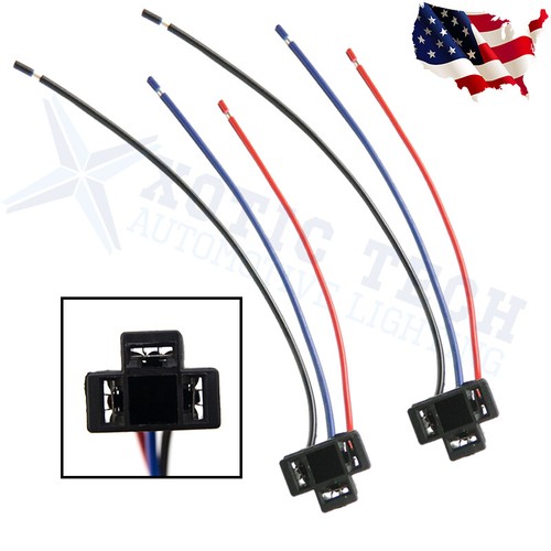 H4 9003 HB2 3Wire Headlight Plug Female Adapter Pigtails Nylon Plug