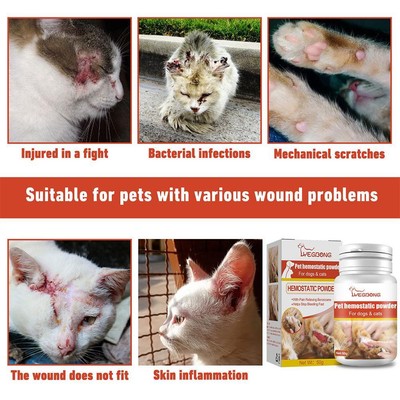 For Pets Dog Cat Bird Styptic Powder Claw Nail Wound Blood Coagulant L0E7