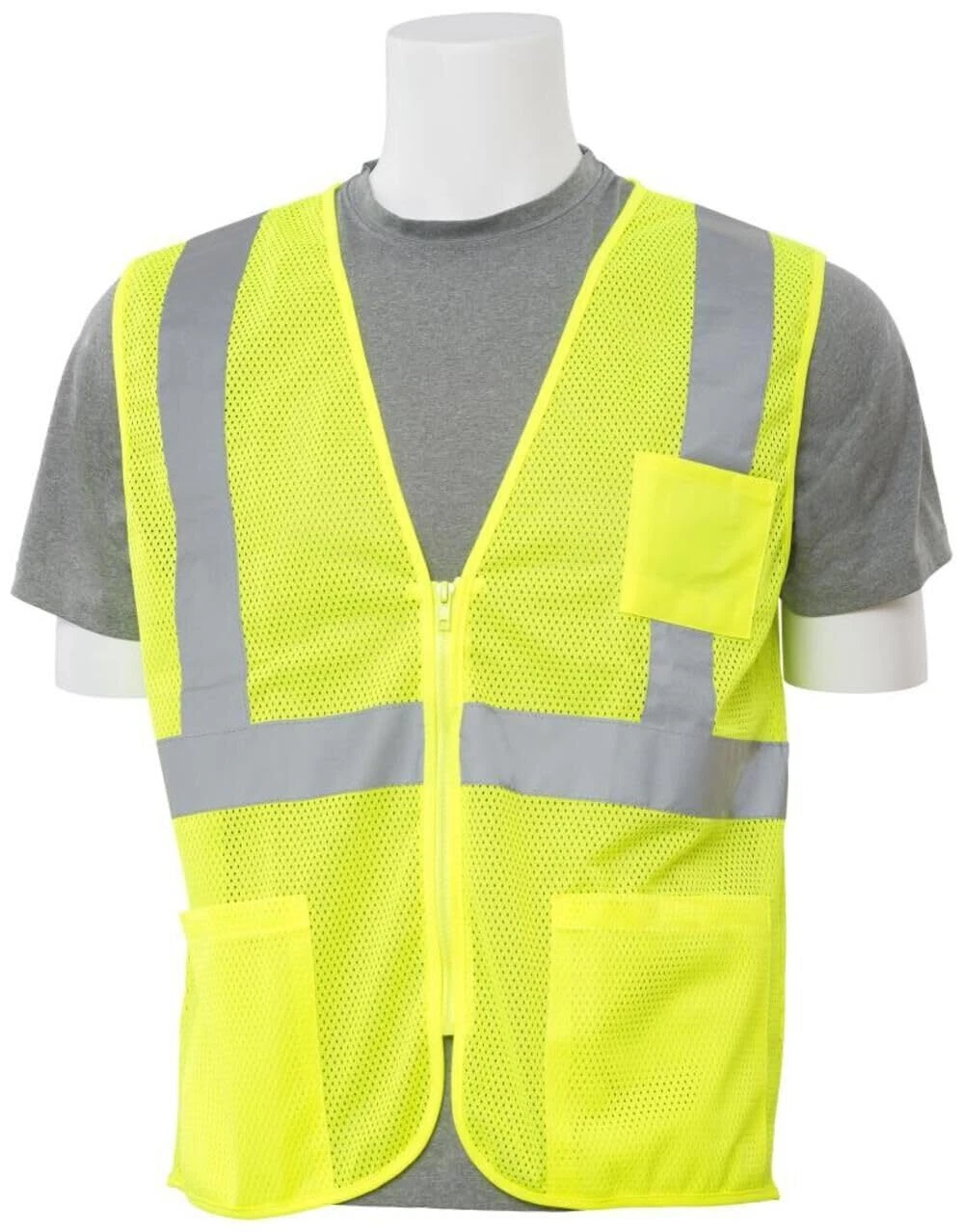 Delta Plus S363p Class 2 Zipper Mesh Vest With Pockets Hi Viz Lime / 5xl wel616 image 1