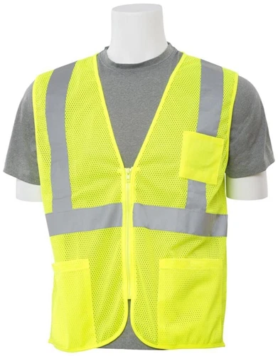 Delta Plus S363p Class 2 Zipper Mesh Vest With Pockets Hi Viz Lime / 5xl wel616 - product listing photo