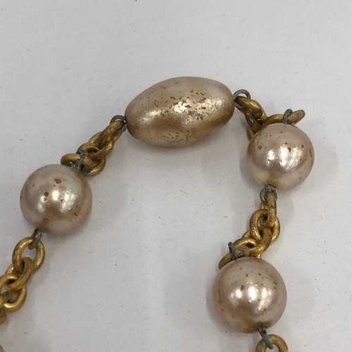 Auth Vintage Celine Faux Pearls Long Necklace Chain Belt Goldtone 90cm/35.4" in - Picture 22 of 24
