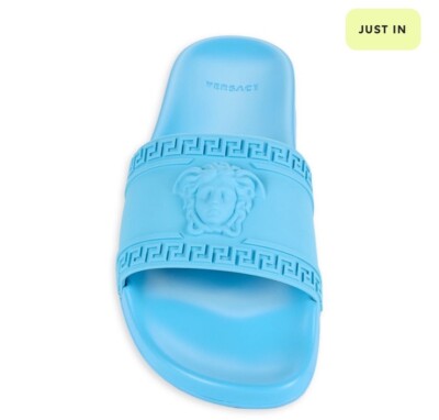 New Authentic Men Versace Medusa La Greca Blue Slide 10 11 12 13 $495