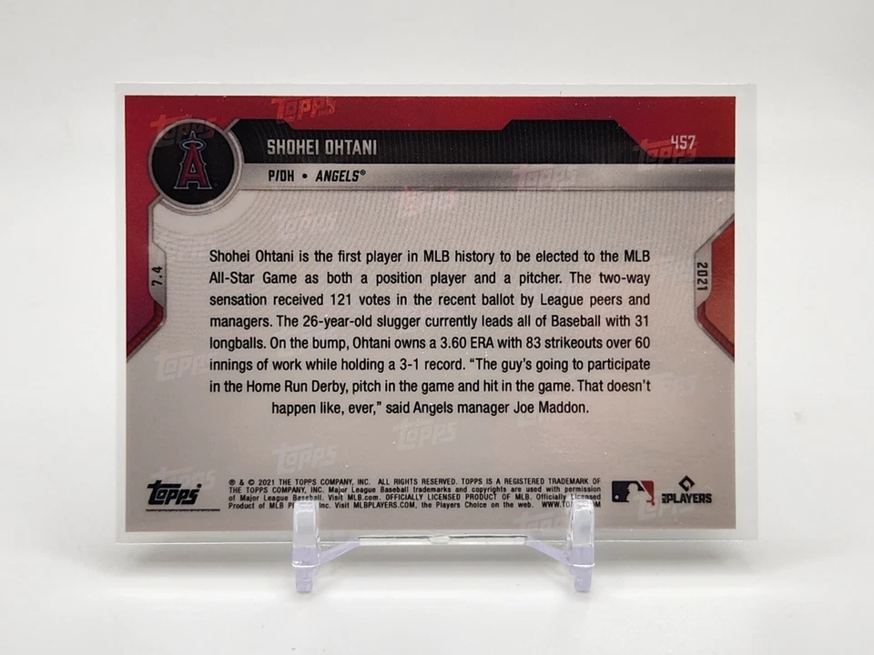 2021 Topps Now /12557 Shohei Ohtani #457 Los Angeles Angels Dodgers  - Image 2 of 2