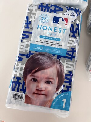 The Honest Company Diapers-MLB Los Angeles Dodgers Print Size-1  Limited Edition