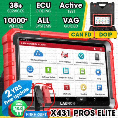 LAUNCH X431 Pros Elite V+ Bidirectional OBD2 Scanner Programming FCA AutoAuth