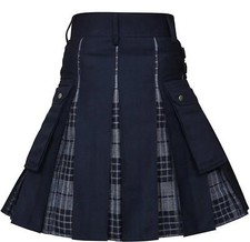 Men's Utility Kilt Modern Hybrid Cotton  Tartan Kilts Scottish Holiday Skirt