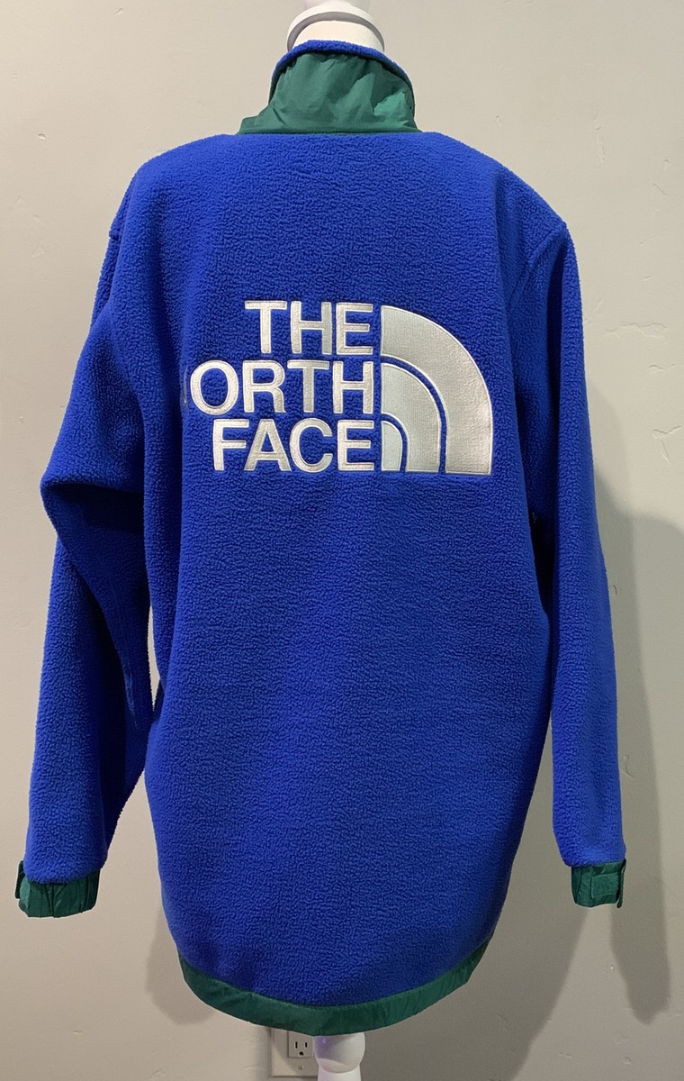 The North Face Color Block Fleece Long Jacket Blue, Green, Yellow