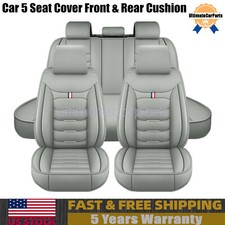 Leather Seat Covers Full Set 5-sits Front Rear Cushion Accessories For Chevy