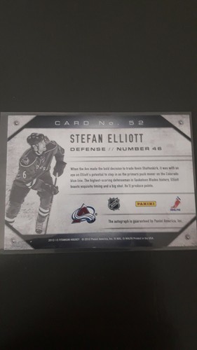12/13 Titanium Stefan Elliot Metallic Marks Autograph - Picture 2 of 2