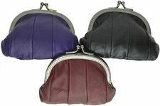 Genuine Leather Change Purse coin bag Ladies Wallet purse mini Framed coin case