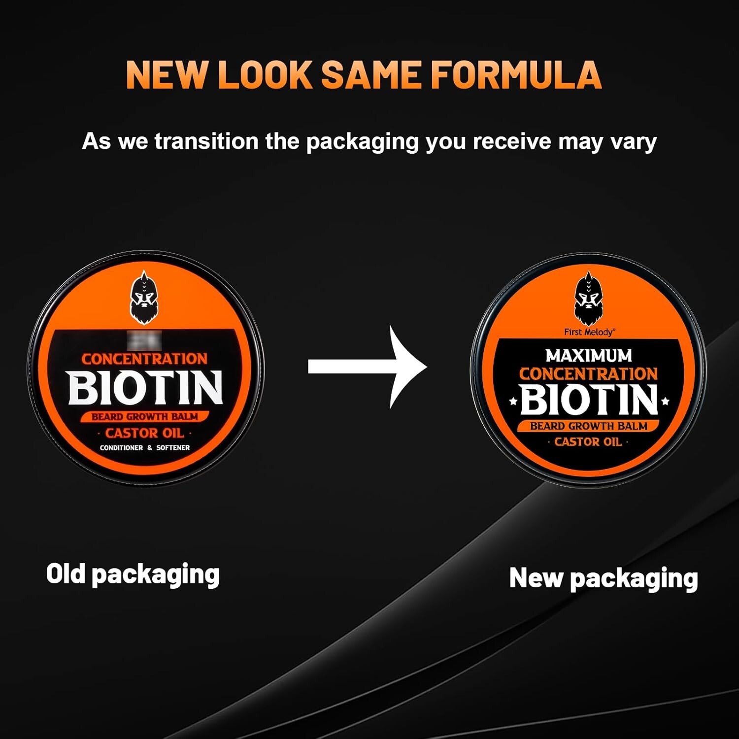 Beard Balm - Max Strength Biotin with Castor, Argan, Jojoba - Vanilla Scented