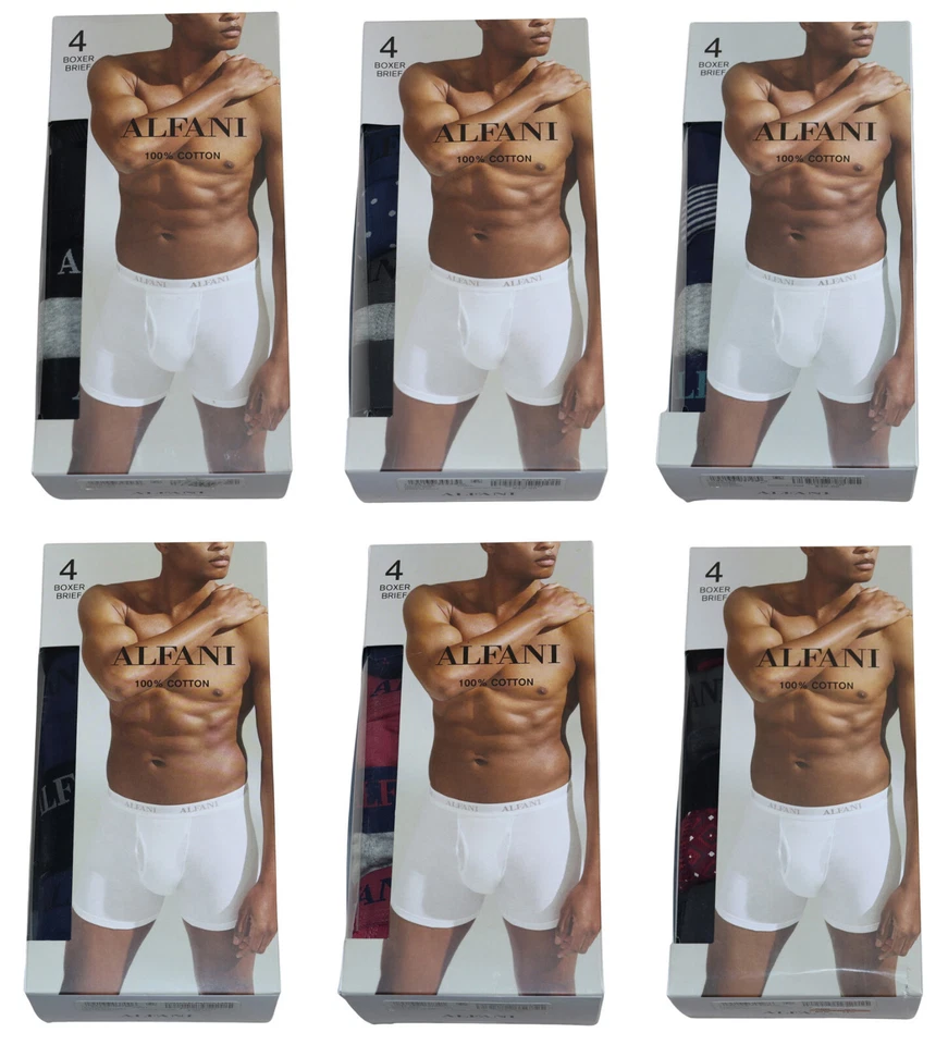 Alfani 4-Pack 100% Cotton Tagless Boxer Briefs Men's Underwear NWT