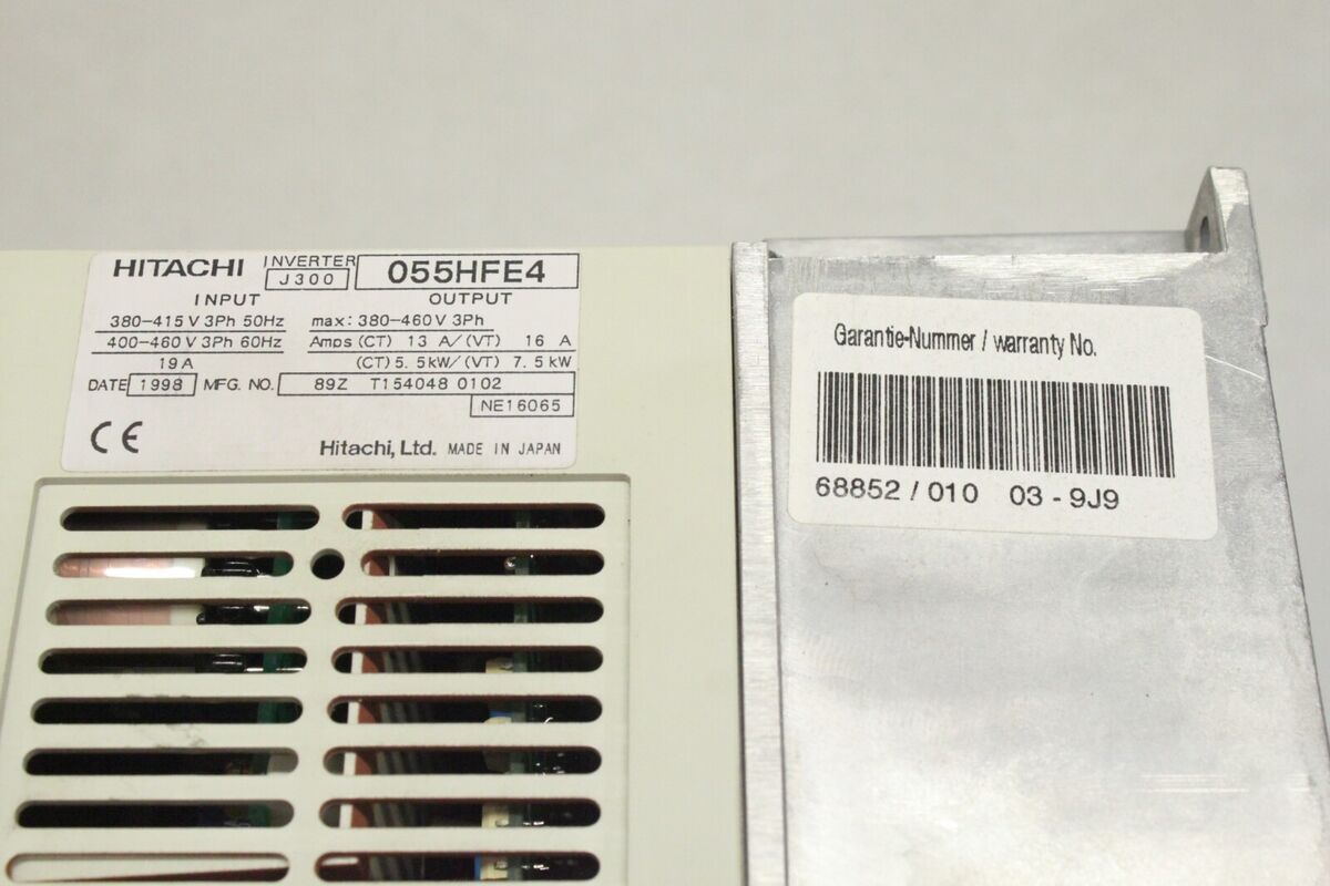 HITACHI J300 055HFE4 IGBT 7,5kW Frequenzumrichter Inverter HITACHI J300 055HFE4 IGBT 7,5kW Frequenzumrichter Inverter