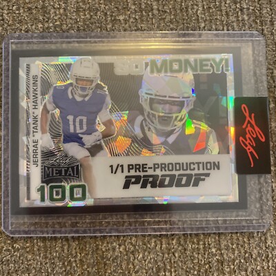 2024 Leaf Metal Pre-Pro Proof 1/1 So Money! Black Ice - Jerrae ''Tank'' Hawkins