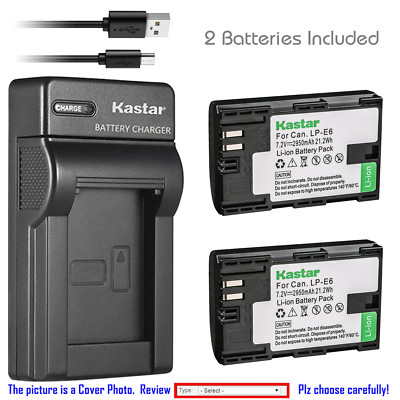 Kastar Battery Slim Charger for Canon Z CAM E2C Professional 4K Cinema Camera