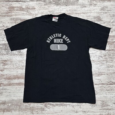 Vintage Nike Shirt Mens Large Black Tee Athletic Dept Gym Workout