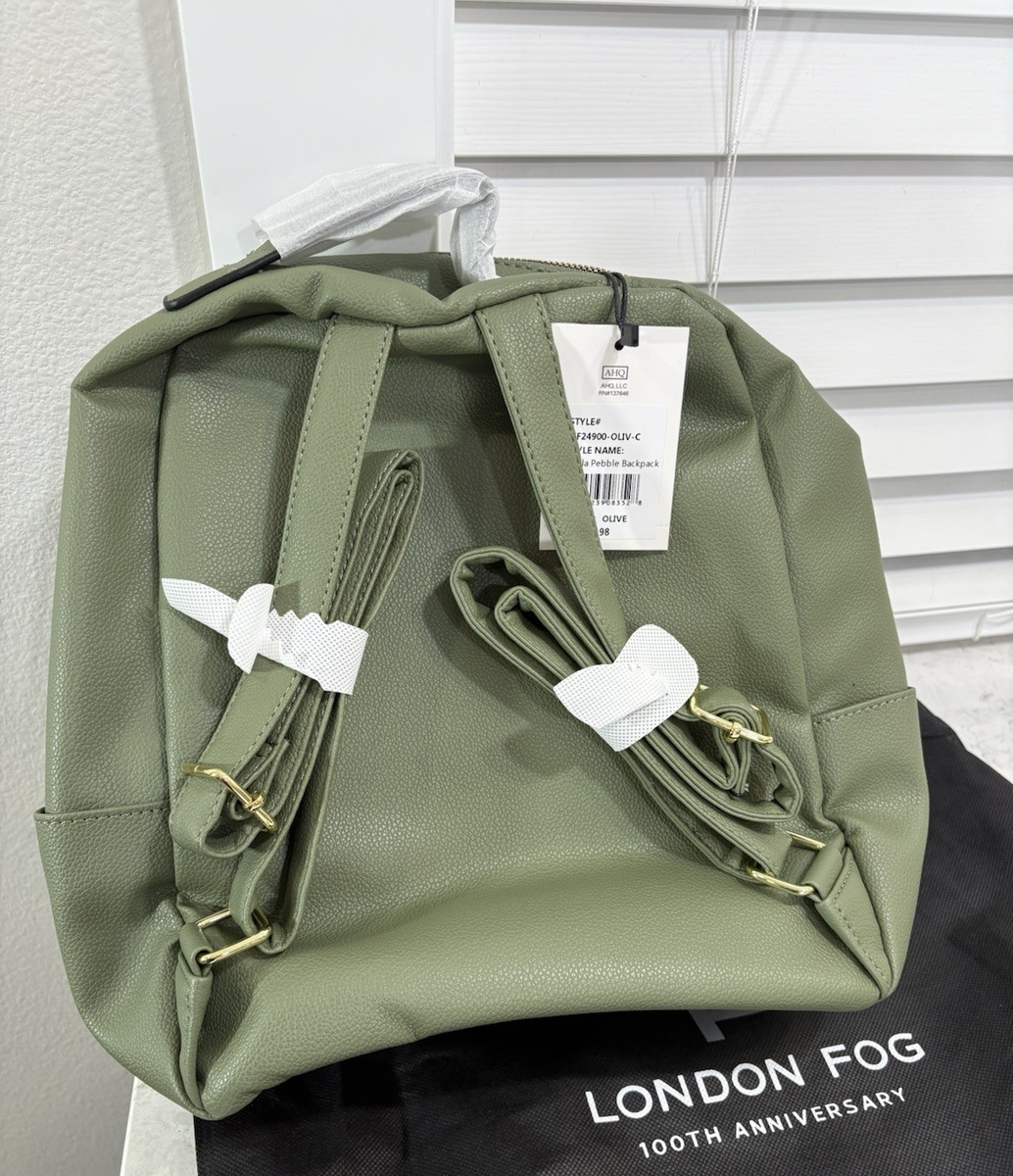 New London Fog Stella pebble olive backpack NEW Olive Green London Fog Stella Pebble 100th Anniversary  main image 3
