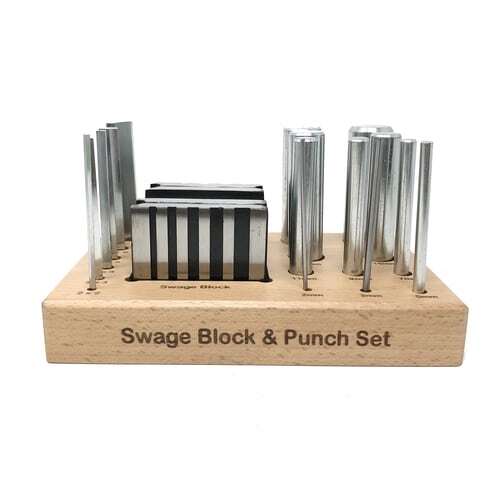 Steel Swage Block Forming Design Block & 16 Punches Shaping Tools Set & Stand - Picture 16 of 24