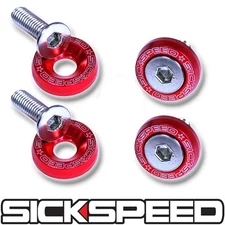4 PC RED 5MM WINDSCREEN FENDER WASHER BOLT KIT FOR MOTORCYCLE WINDSHIELD M7