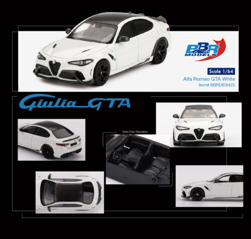 (Pre-order) BBR 1:64 Alfa Romeo Giulia GTA White Die-Cast Model Car - Picture 2 of 5