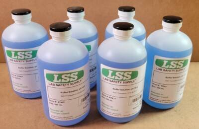 LAB SAFETY SUPPLY Blue Buffer Solution pH 10.00 500mL Exp 1/6/22 (6 PACK) 4YMJ1