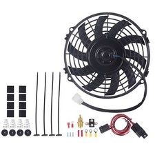 Electric Curved Radiator Cooling Fan Thermostat Mount Universal 9 Inch 700cfm