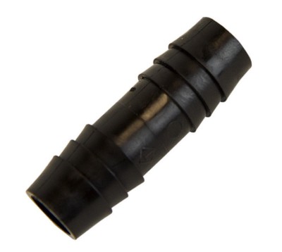 (4) Four 1/2'' x 1/2'' Hose ID Black HDPE Barbed Plastic Connector Fitting