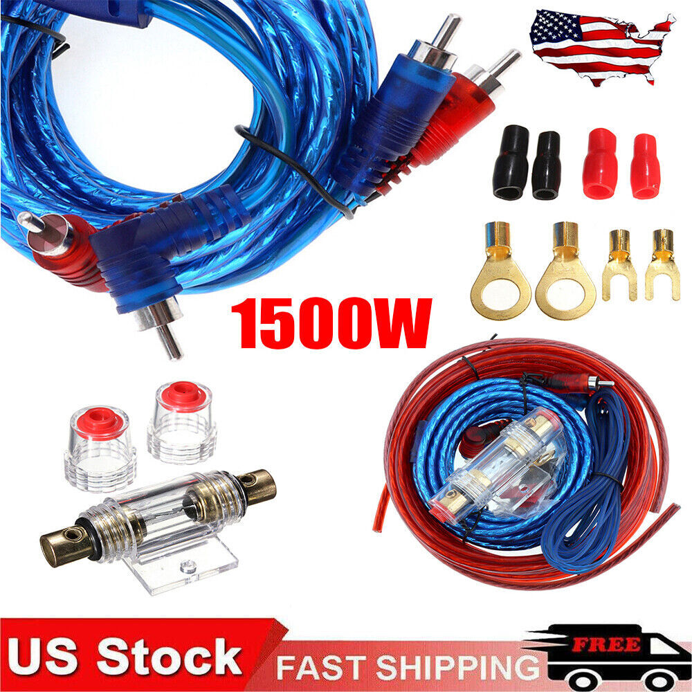 Car Audio Cable Kit 1500W Amp Amplifier Install RCA Subwoofer Sub Wiring 8 Gauge, kit cableado car audio - Vimarsana News