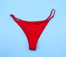 Ayra Swim Small Red Deep Cut Thin Straps Thong Bikini Bottom Swimwear Beach New