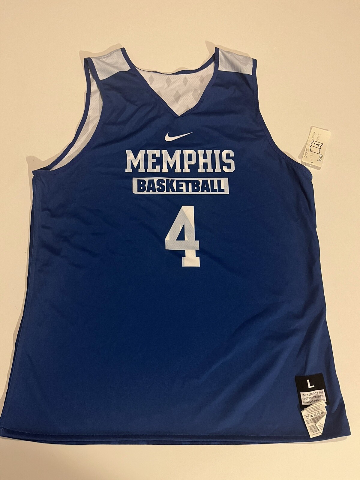 NWT Mens Nike Memphis Tigers Basketball Jersey Reversible On Court Sz L