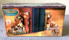 Vintage Teddy Bear Library Designer Bookends Pair Hand Painted Polyresin NEW