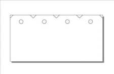 #3 Tags, Die-Cut w Hole (1-7/8"x 3-3/4") 4-UP on 7-1/2"x 3-3/4" Wht Vlm-250 Shts