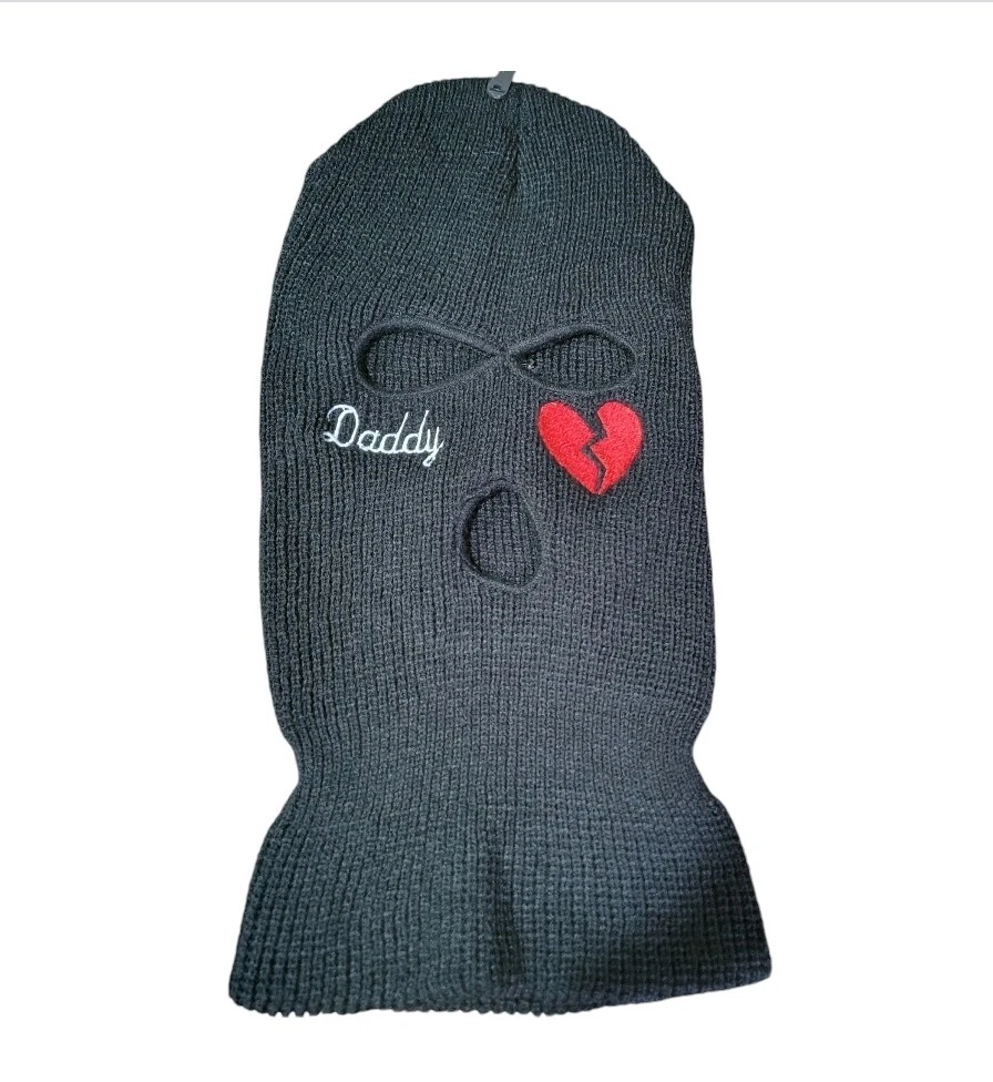 3 Hole Ski Mask Daddy Full Face Balaclava Winter Warmer Outdoor Sports Heart Brk