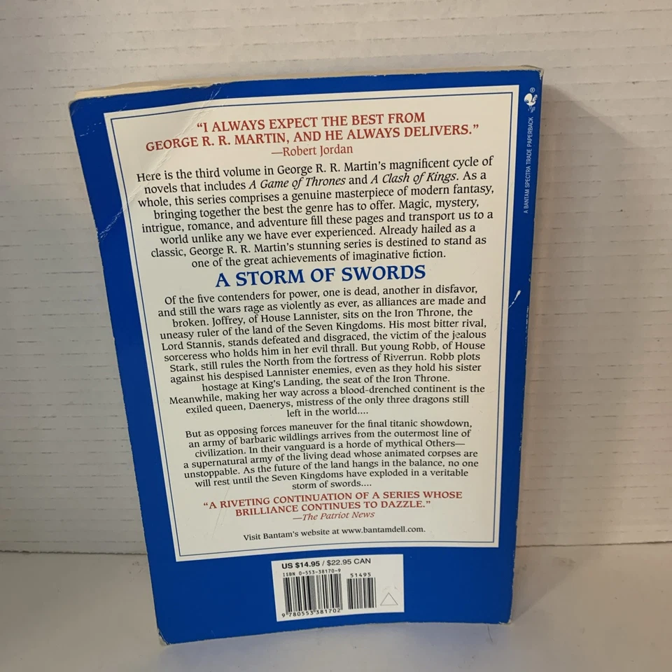 A Storm of Swords George RR Martin Oversized Trade Paperback - 1st Ed, 1st Print - Image 2 of 4