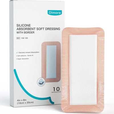 Dimora Super Absorbent Dressings, Self-Adhesive Bandages, 10 packs