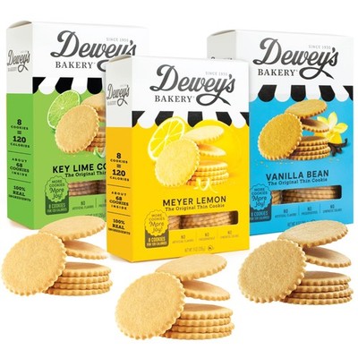Meyer Lemon, Key Lime and Vanilla Moravian Cookie Thin Variety Pack, Bakery F...