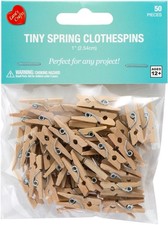 CousinDIY Tiny Spring Clothespins 50/Pkg-Natural 1"