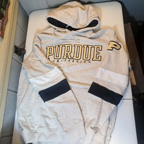 VETEMENTS Autentica felpa con cappuccio Athleticwear Purdue University Champion grigia ricamata XL