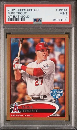 2012 Topps Update Mike Trout At Bat Gold All-Star Game /2012 PSA 9
