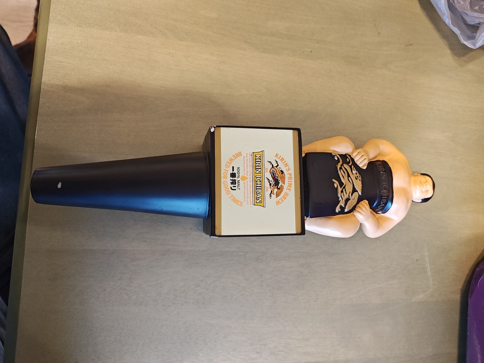 Kirin Ichiban Kirin's Prime Draft Brew Beer Tap Handle Sumo Wrestler 12"